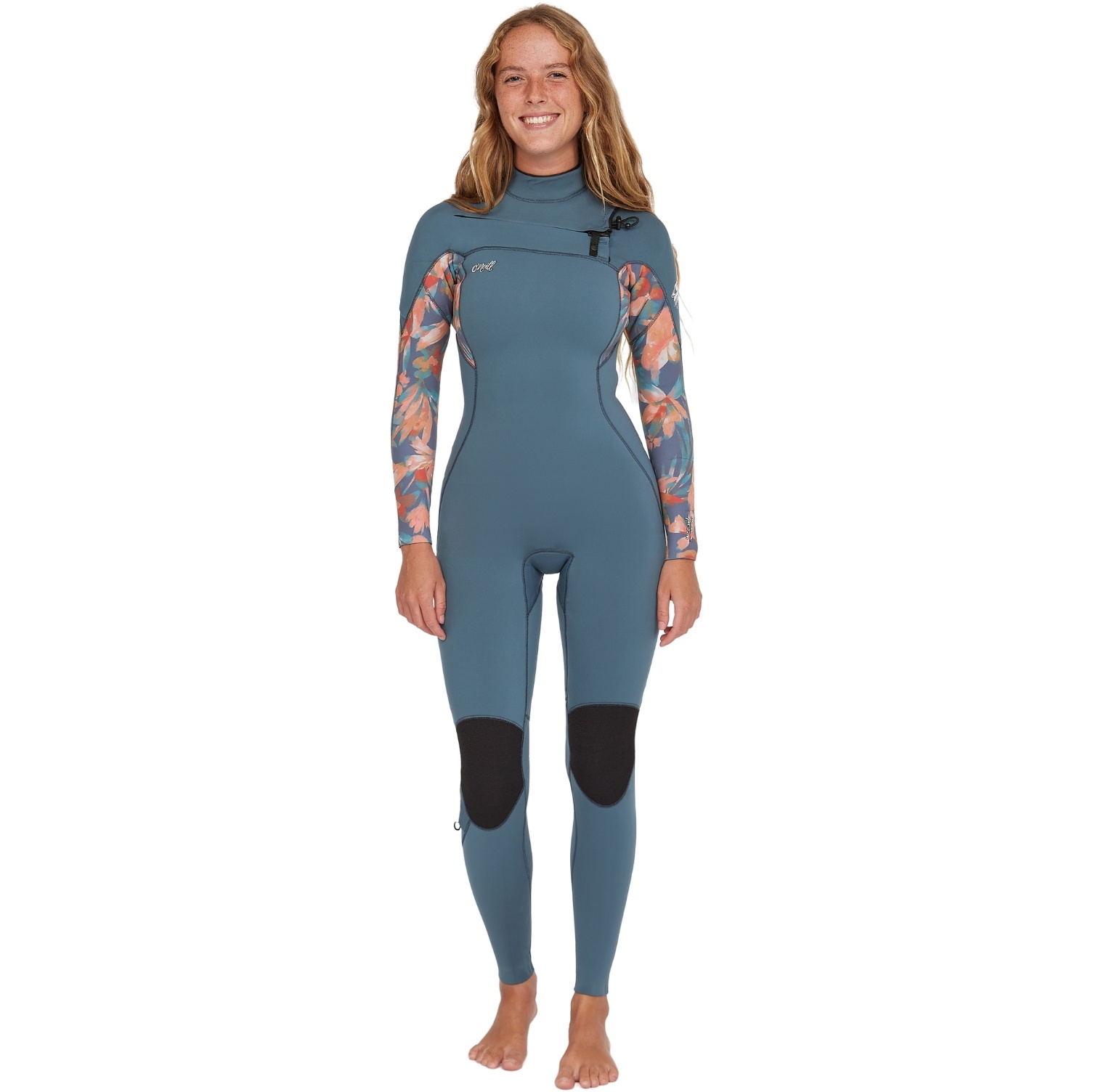 2025 O'Neill Da Donna Epic 3/2mm Chest Zip Muta 5650 - Copen Blue / Painted Tropics